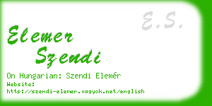 elemer szendi business card